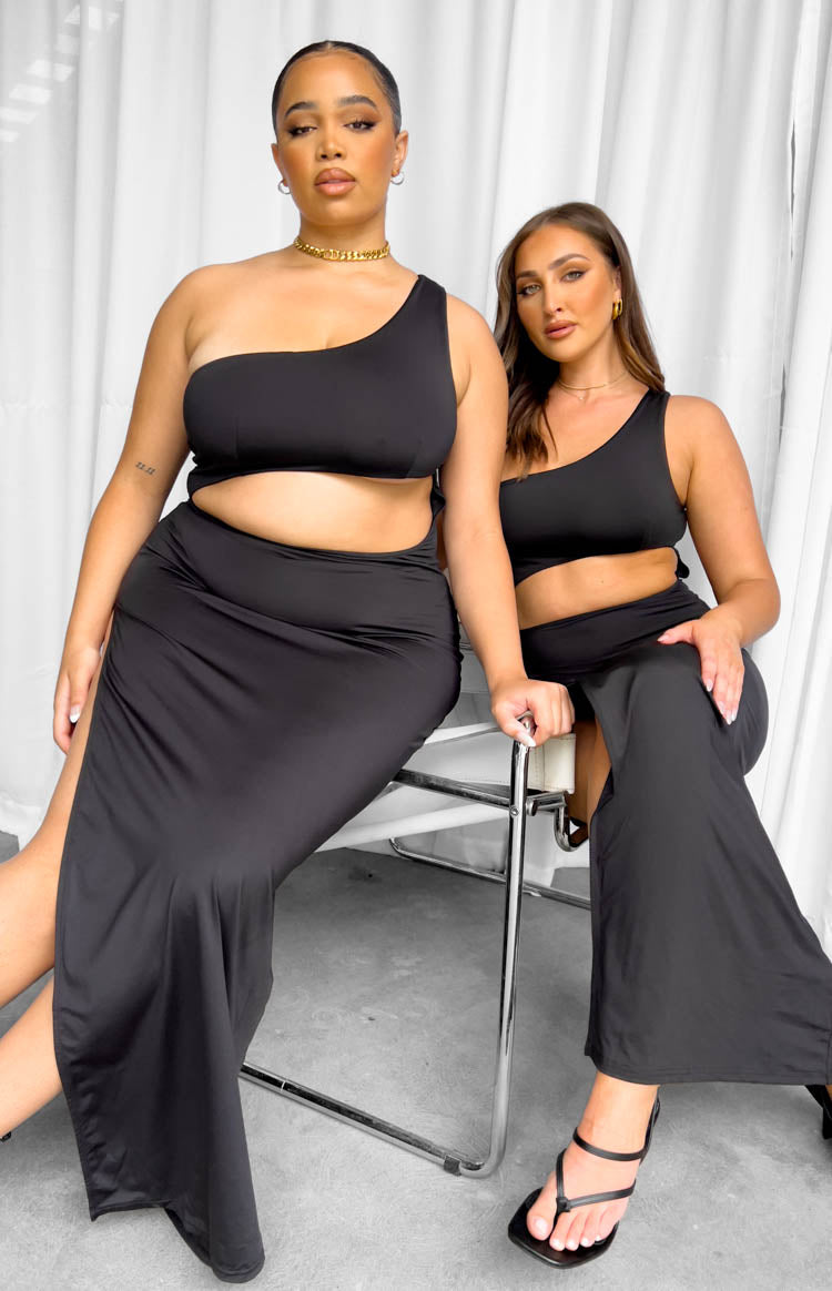 Simone Black Cut Out Maxi Dress