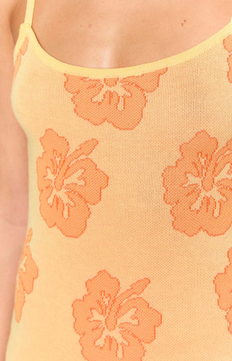 Sunie Yellow Knit Mini Dress