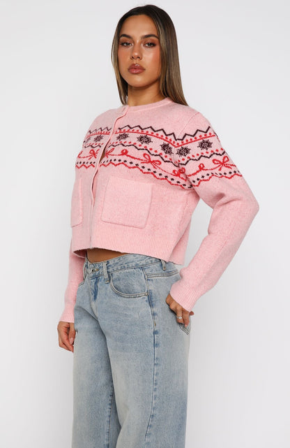 Snowflake Cuddles Knit Cardigan Blossom