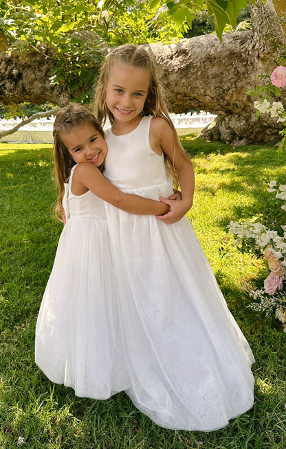 Flower Girl Dress ~ White Taffeta