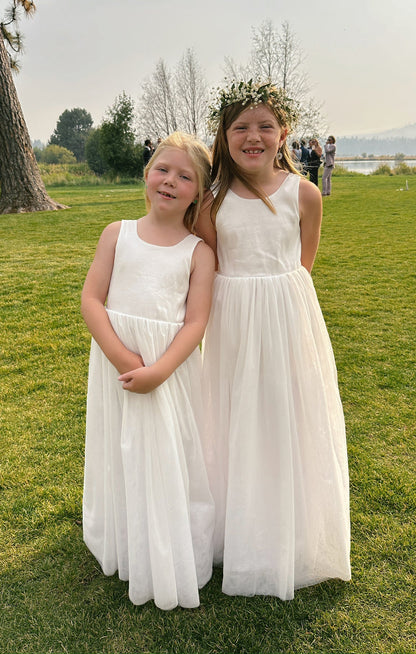 Flower Girl Dress ~ White Taffeta