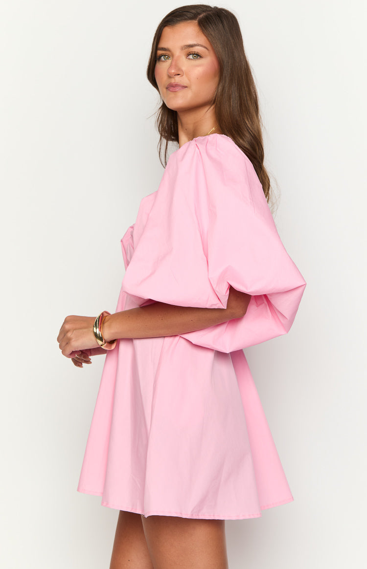Torie Pink Short Sleeve Mini Dress