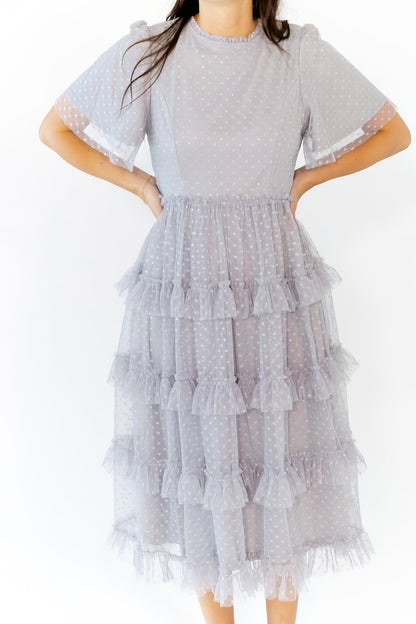 Shannon Tiered Ruffle Skirt Midi Dress