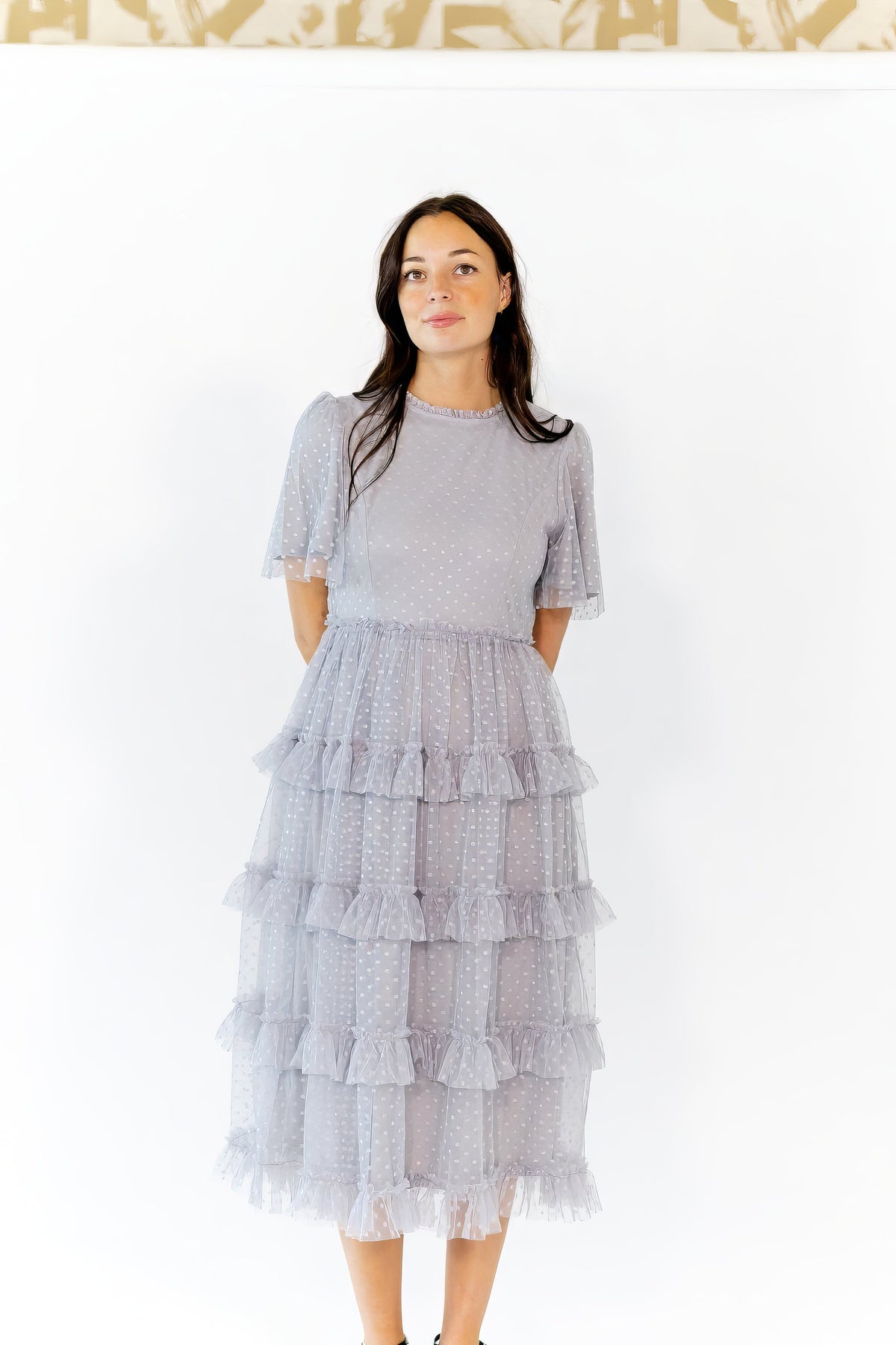 Shannon Tiered Ruffle Skirt Midi Dress