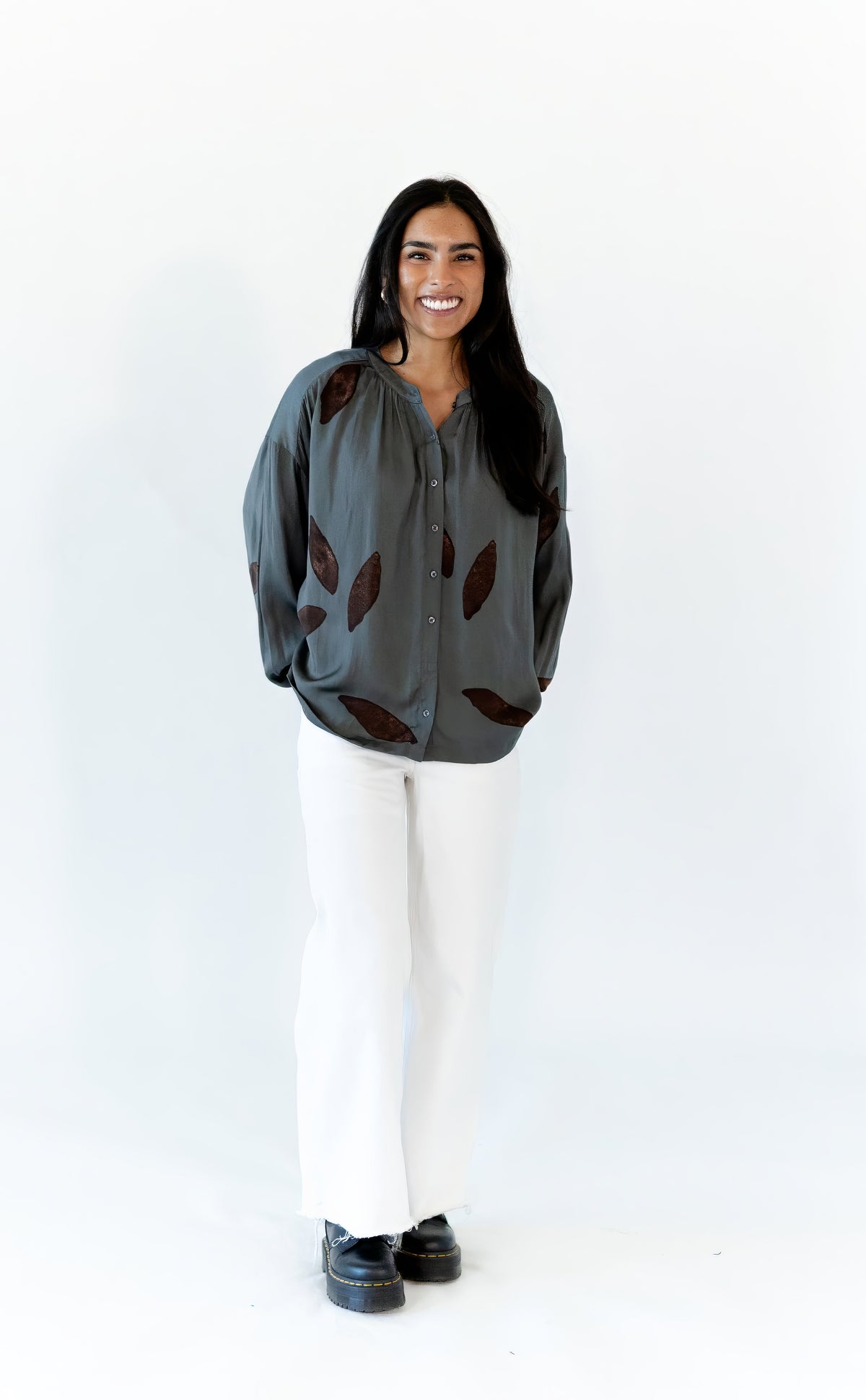 Satin Texture Petal Blouse
