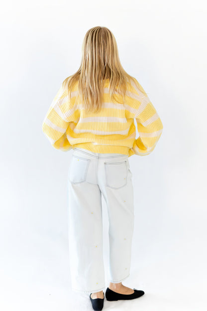 Haby Striped Button Up Cardigan