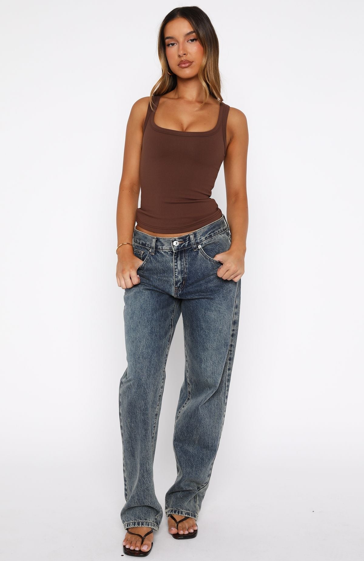 Chill Vibes Tank Top Chocolate