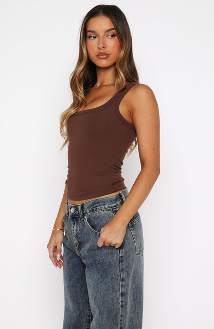 Chill Vibes Tank Top Chocolate