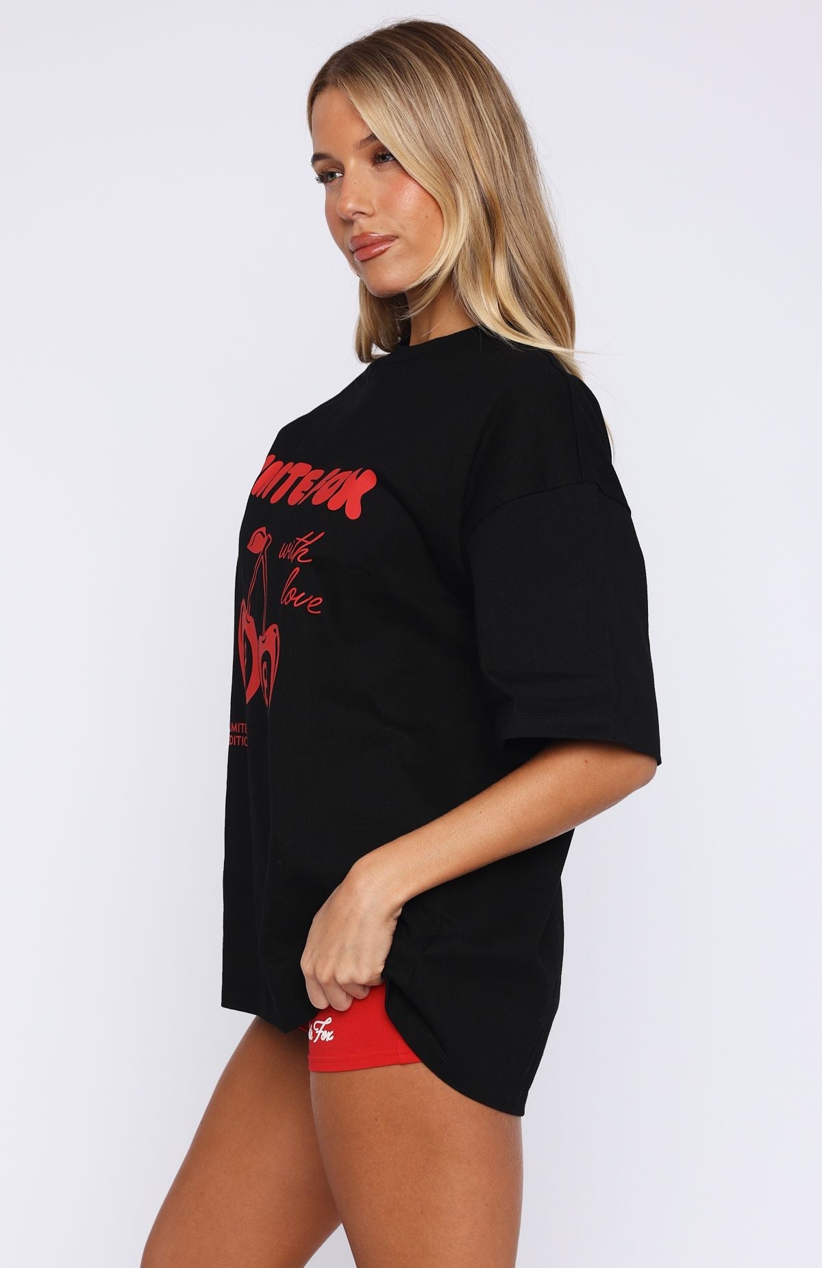With Love In The Moment Oversized Tee Black