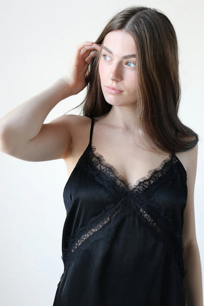 Black Midi Slip Dress