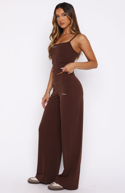 Core Strengths Wide Leg Pants Chocolate