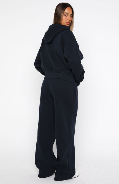 Daydreamers Madeline Wide Leg Sweatpants Navy