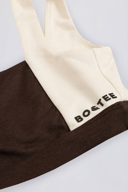 Contrast Sports Bra in Pecan Marl