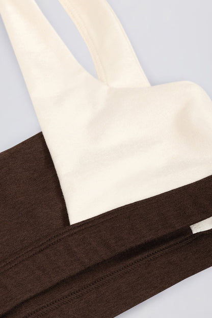 Contrast Sports Bra in Pecan Marl