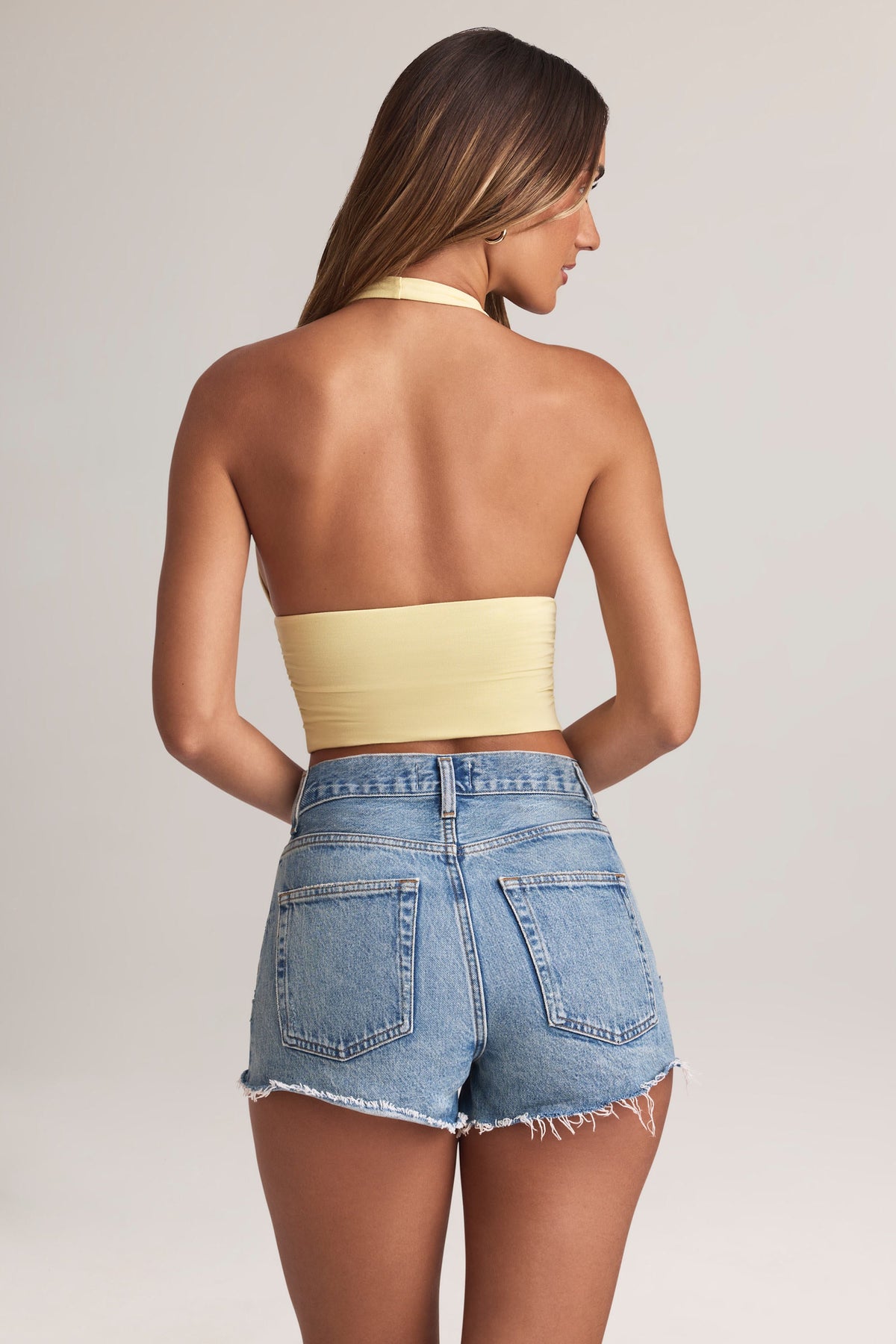 Modal Halterneck Top in Lemon Sherbet