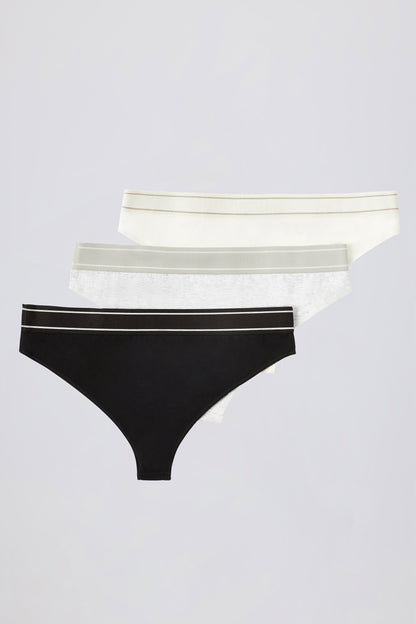 High-Waist Cheeky Briefs Bundle in Multi