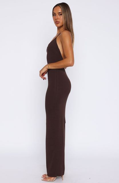 Don't Need Permission Maxi Dress Chocolate