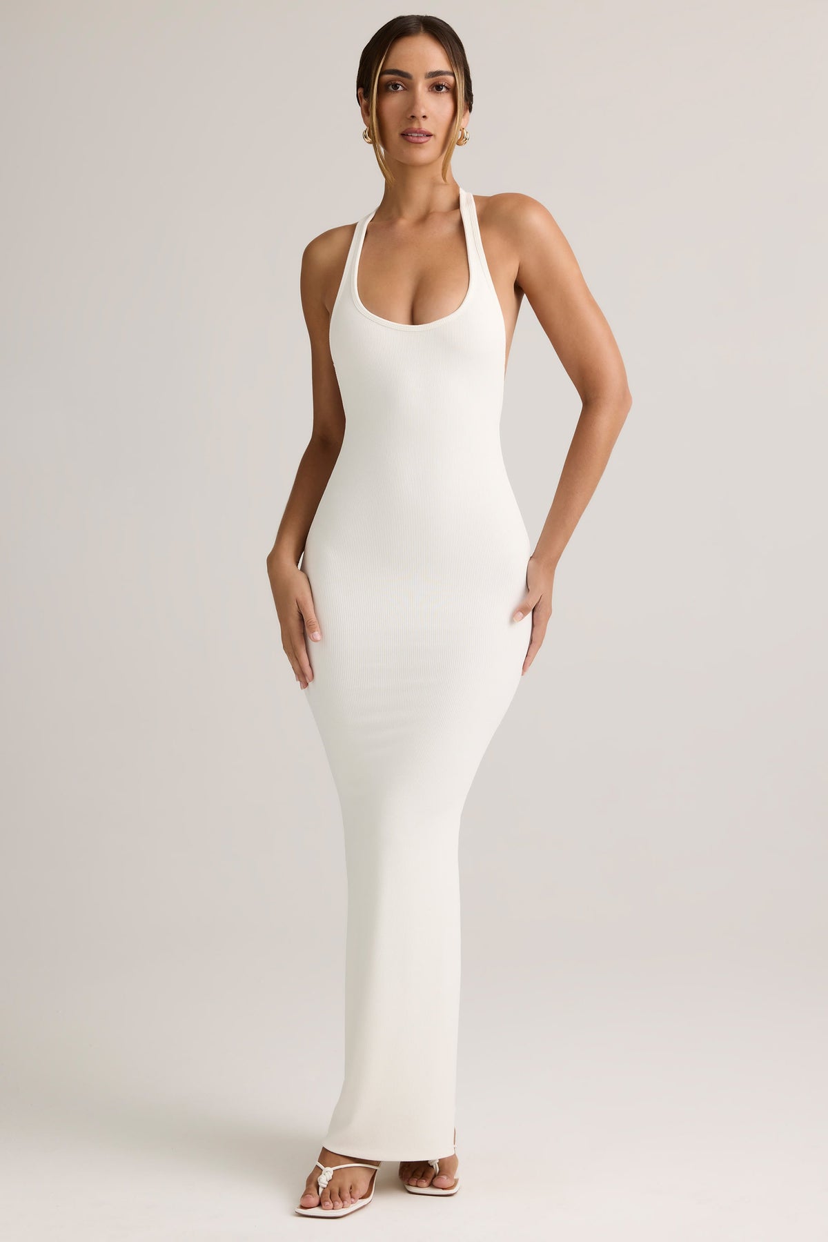 Modal Racerback Maxi Dress in White
