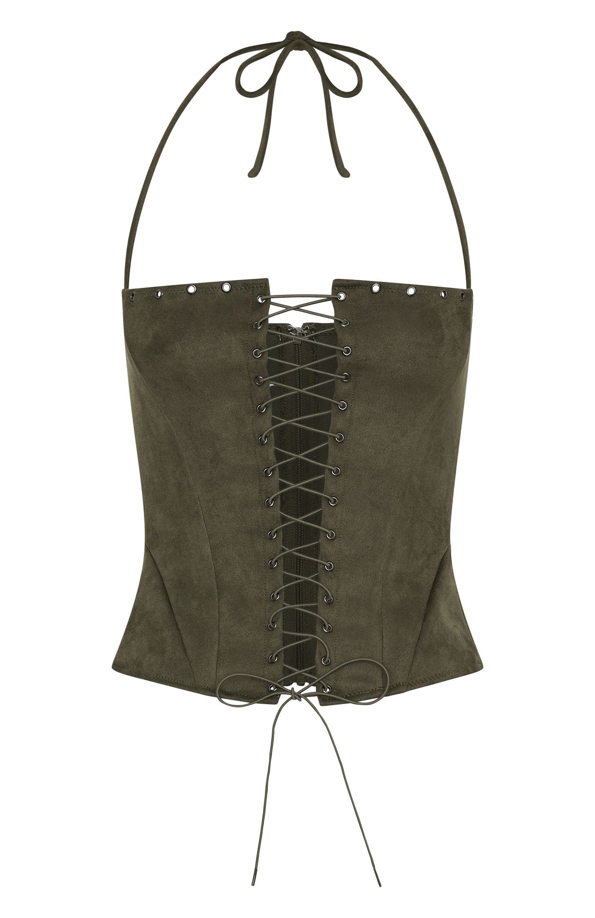 Don't Speak Faux Suede Bustier Cactus