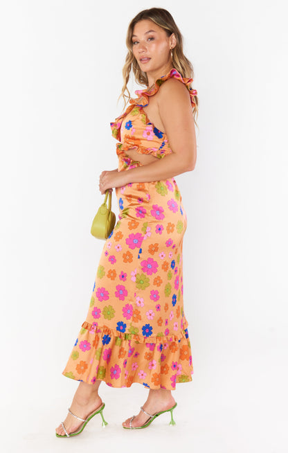 Lane Midi Dress ~ Poppin Poppy
