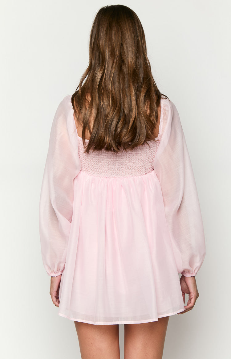 Narla Pink Long Sleeve Mini Dress