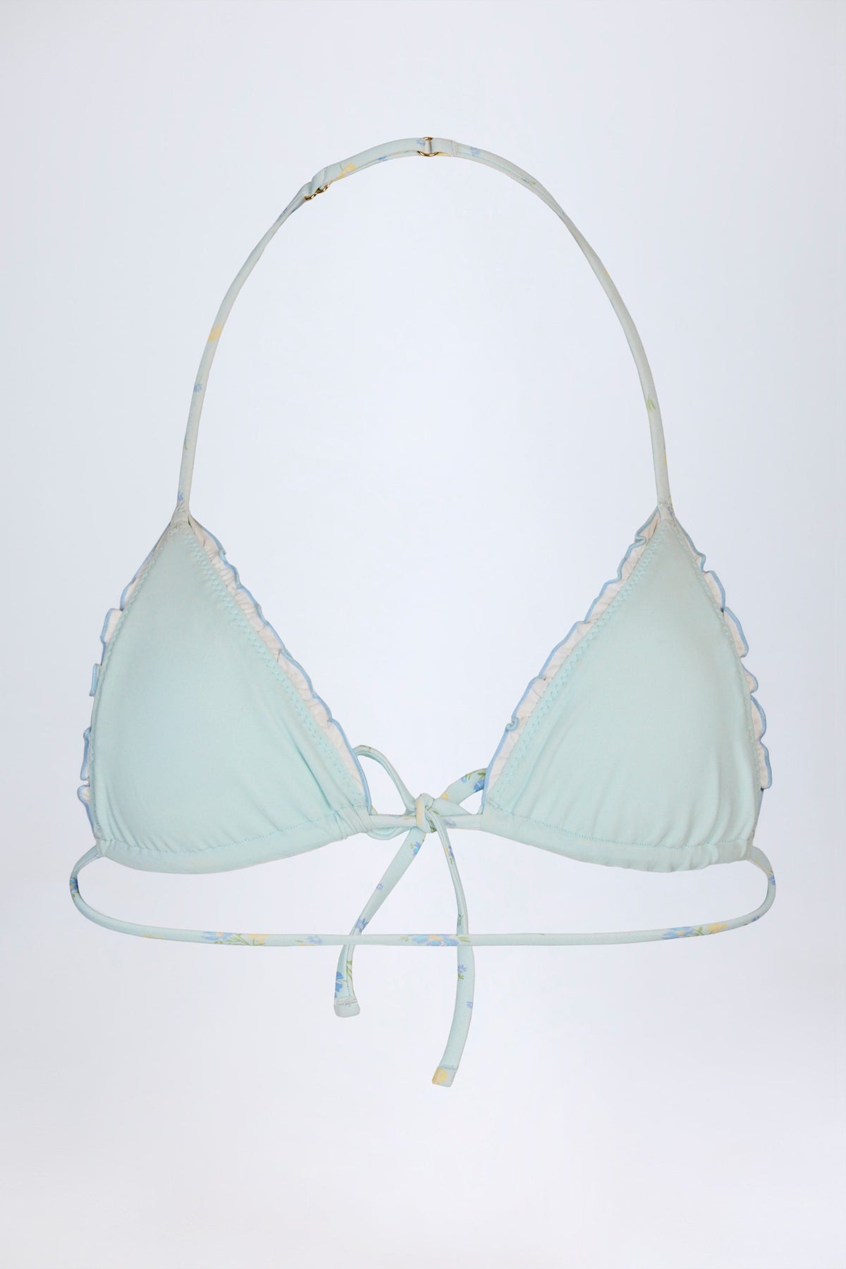 Micro Triangle Bikini Top in Blue Floral