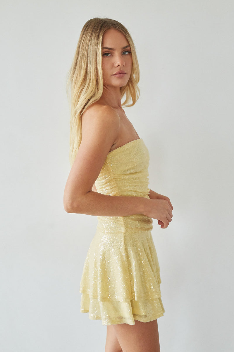 Nylah Drop Waist Sequin Mini Dress