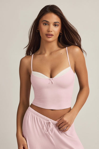 Modal Camisole Pyjama Top in Baby Pink
