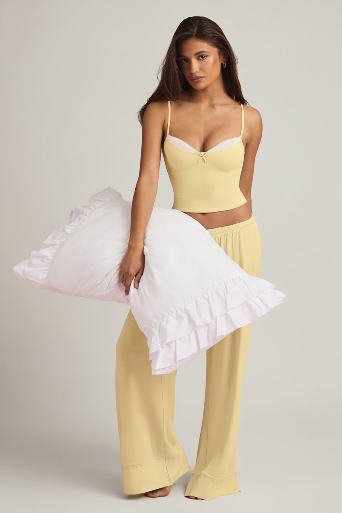 Modal Camisole Pyjama Top in Pastel Yellow