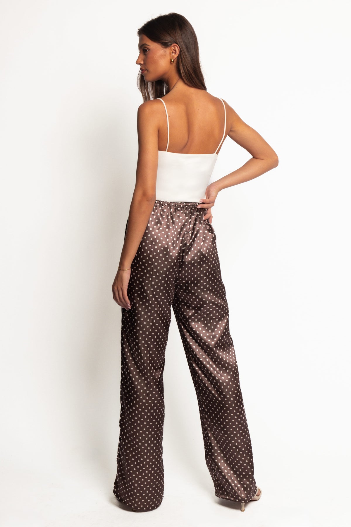 Alima Pants - Brown Polka Dot