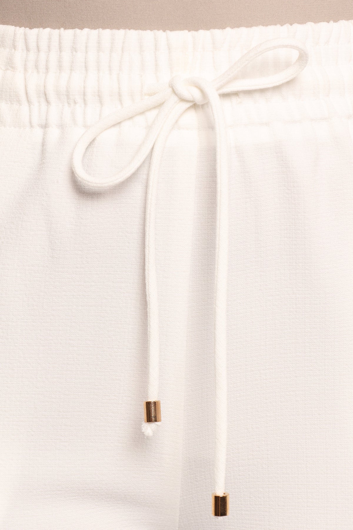 Cinch Wide Leg Crepe Pant - White