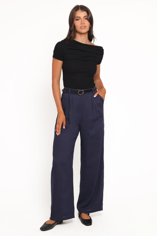 Dean Linen Pants - Navy