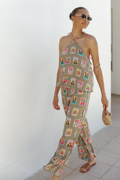 Hana Pants - Olive Print