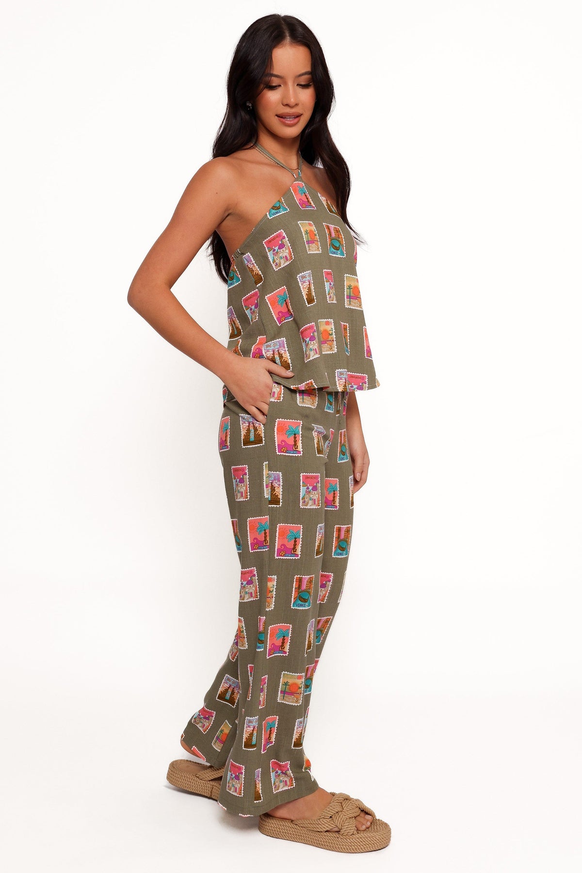 Hana Pants - Olive Print