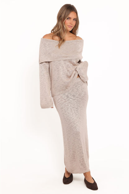 Indya Knit Skirt - Oatmeal