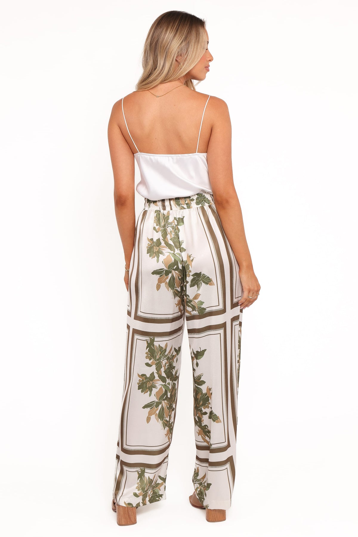 Lara Wide Leg Pants - Olive Print