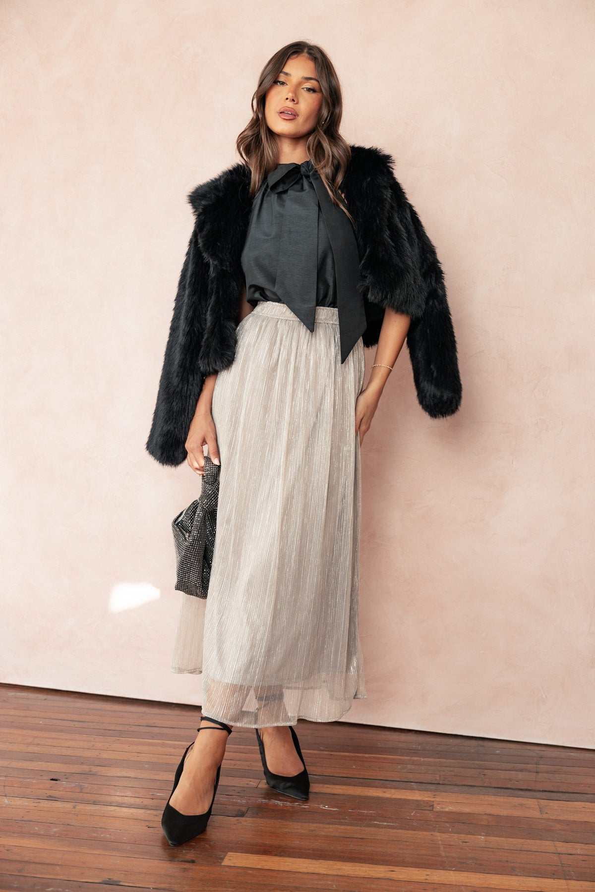 Tricia Maxi Skirt - Silver