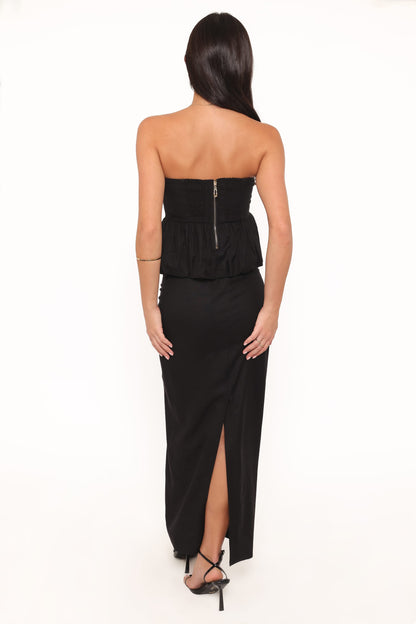 Ursa Fitted Column Skirt - Black