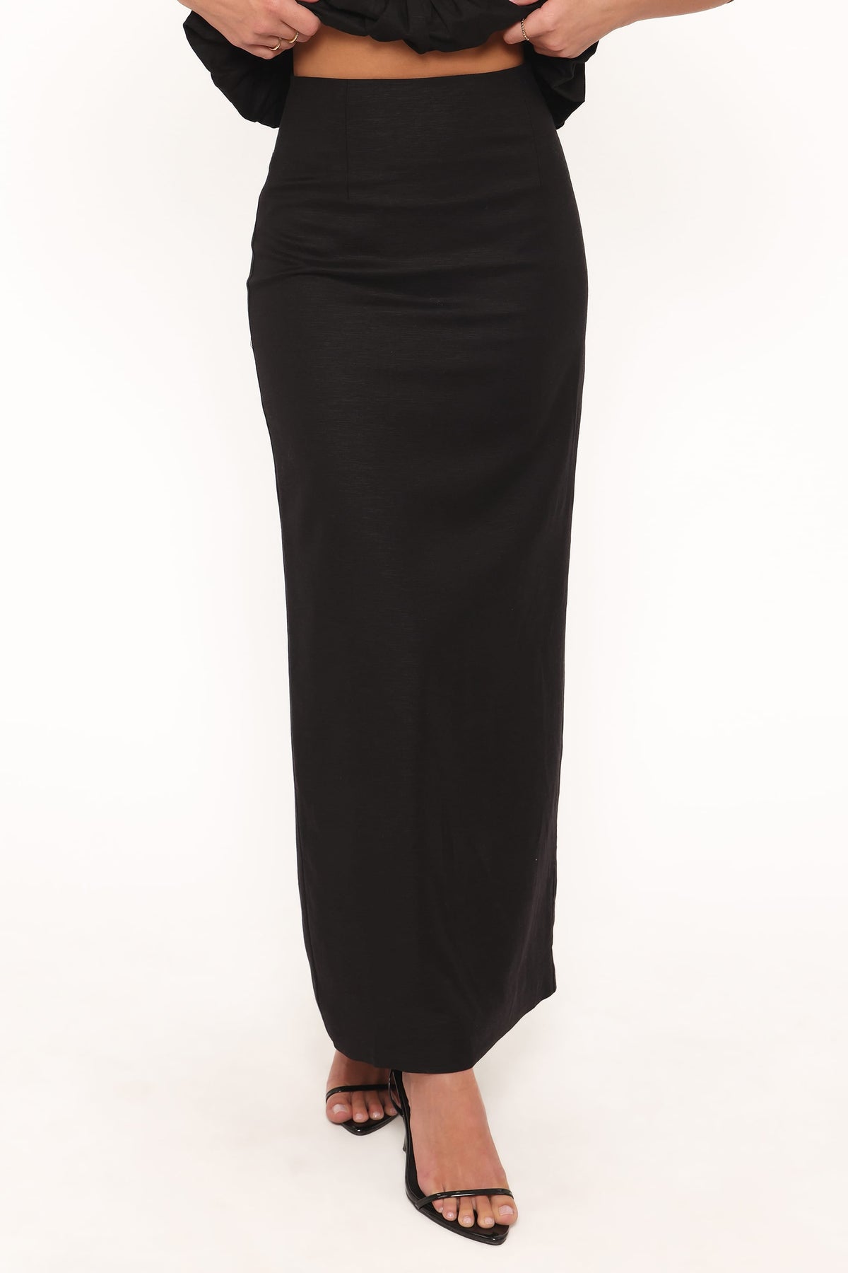 Ursa Fitted Column Skirt - Black