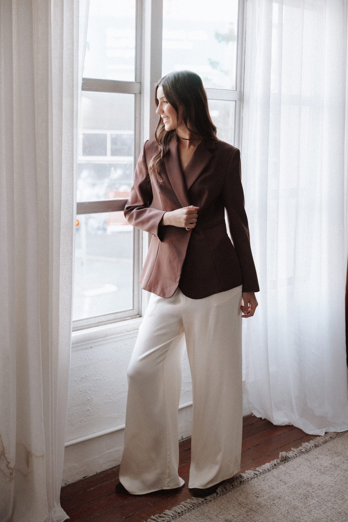 Valia Wide Leg Pant - Cream