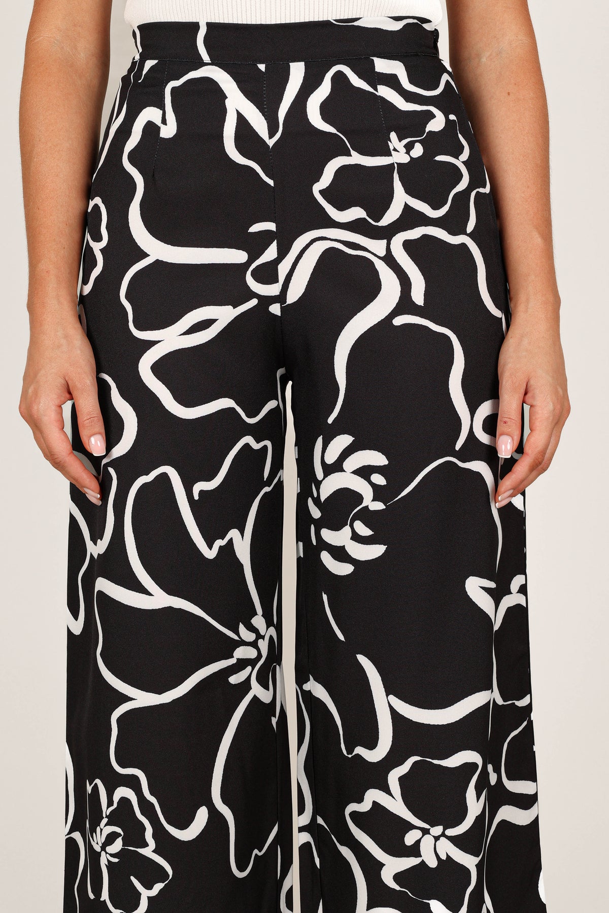 York Pant - White Black Floral