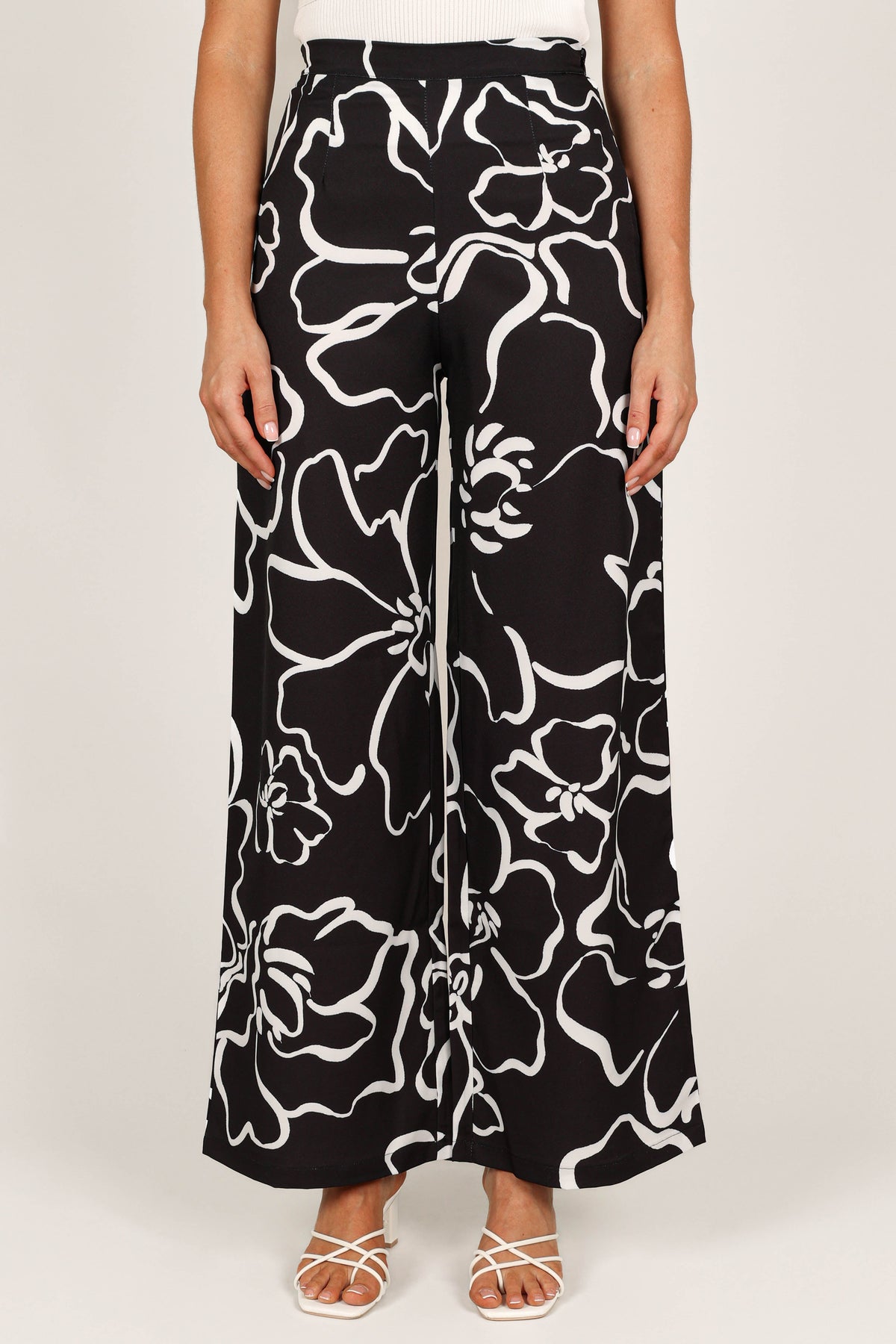 York Pant - White Black Floral