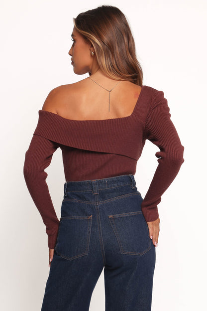 Aleena Knit Top - Chocolate Brown