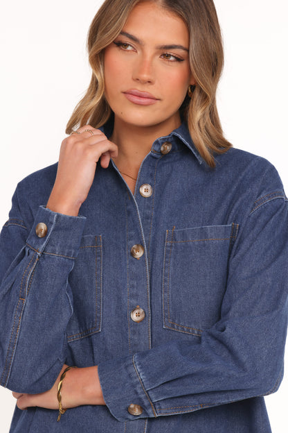 Anicia Denim Shirt - Dark