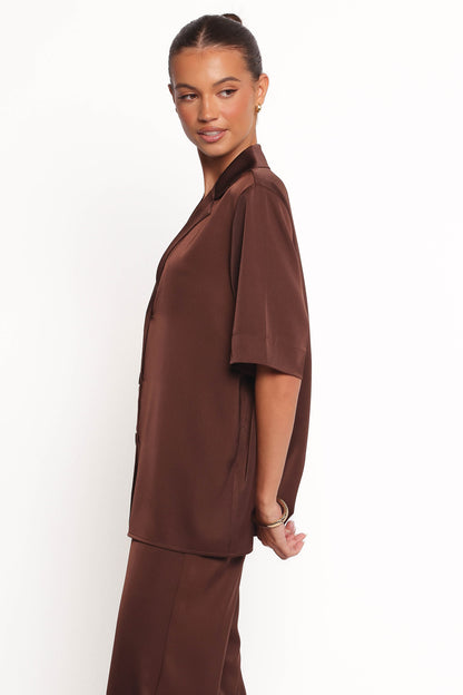 Arryn Short Sleeve Shirt - Chocolate Brown