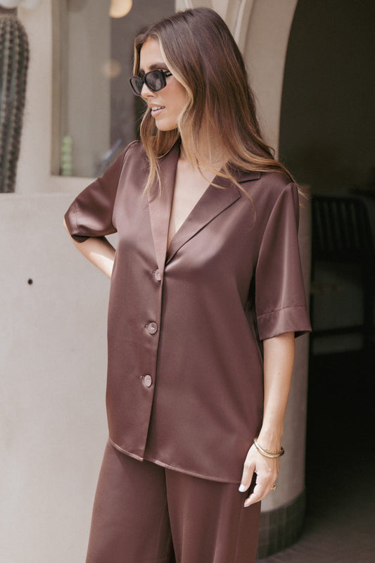 Arryn Short Sleeve Shirt - Chocolate Brown