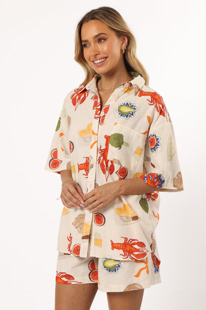 Hampton Top - Cream Multi