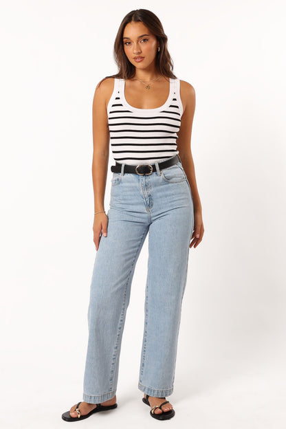 Kloe Top - White Stripe
