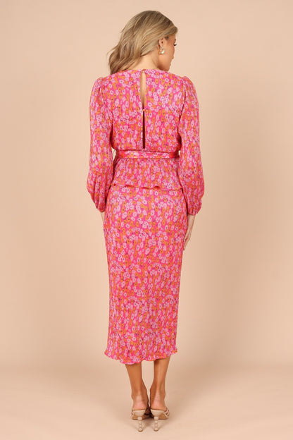 Minelli Pleat Top - Hot Pink