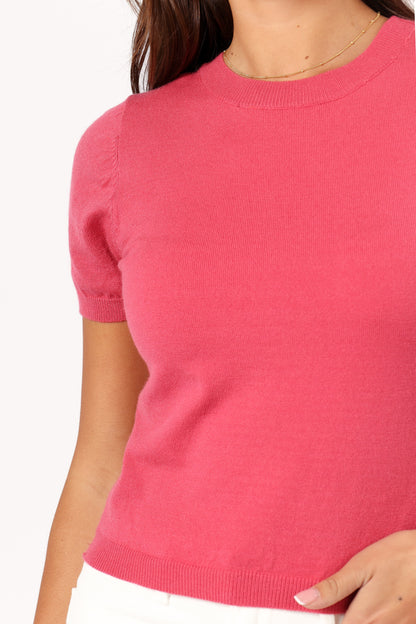 Shannon Bow Top - Fuchsia